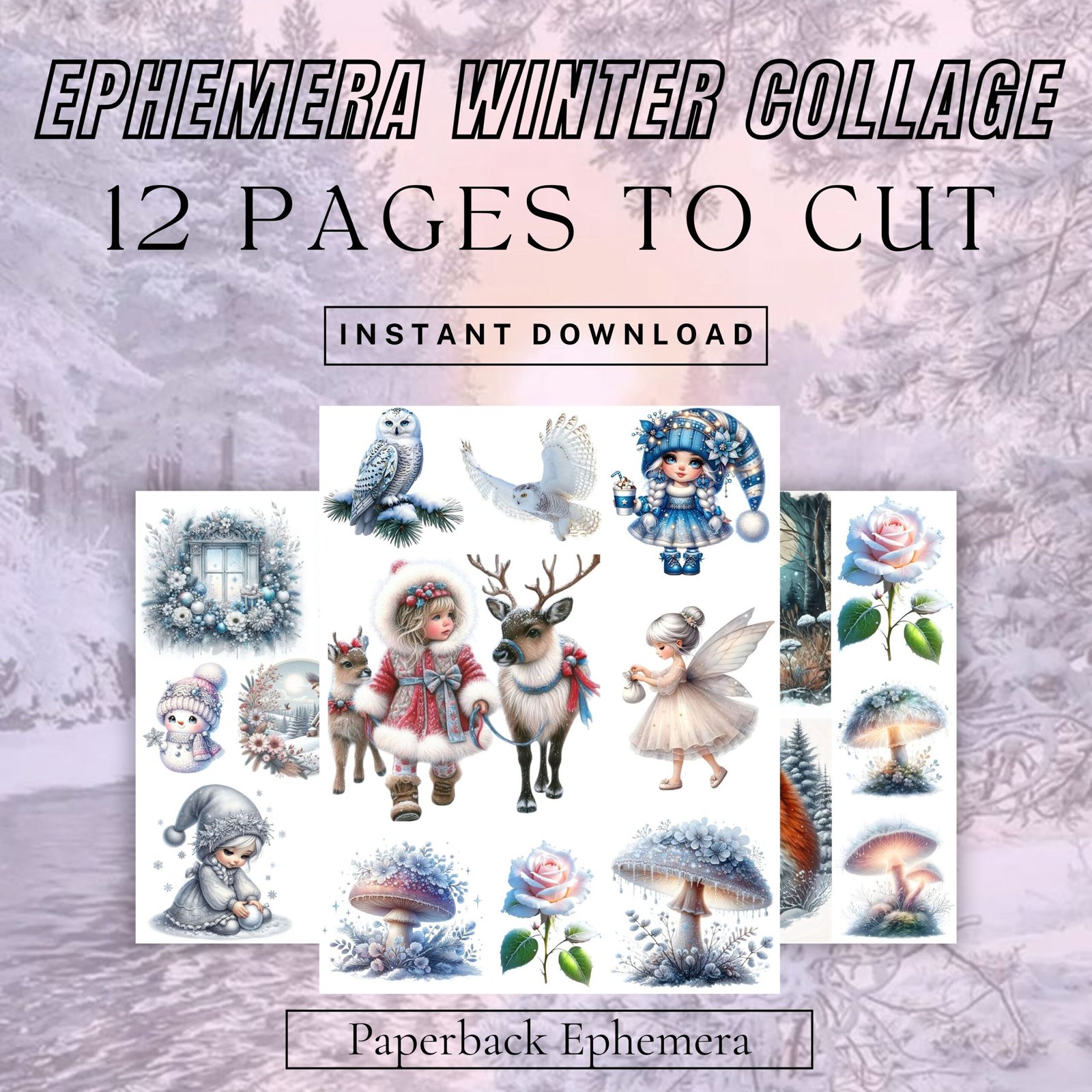 Mushrooms Ephemera For art Journaling ATC's & Card Making Botanical & Fungos EDITION