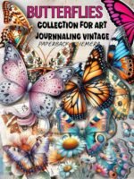 EPHEMERA BUTTERFLY COLLAGE And Cut Pages for Art Journaling