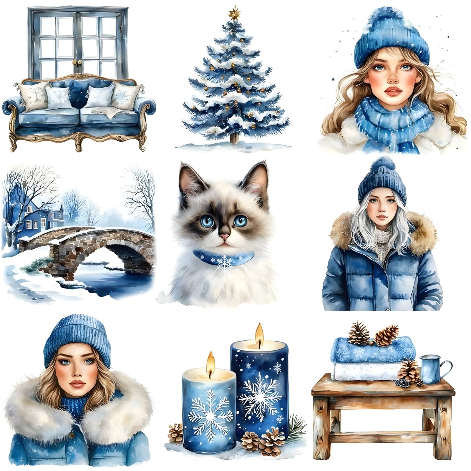 Winter Ephemera For art Journaling ATC's & Card Making Flowers & Fairies EDITION