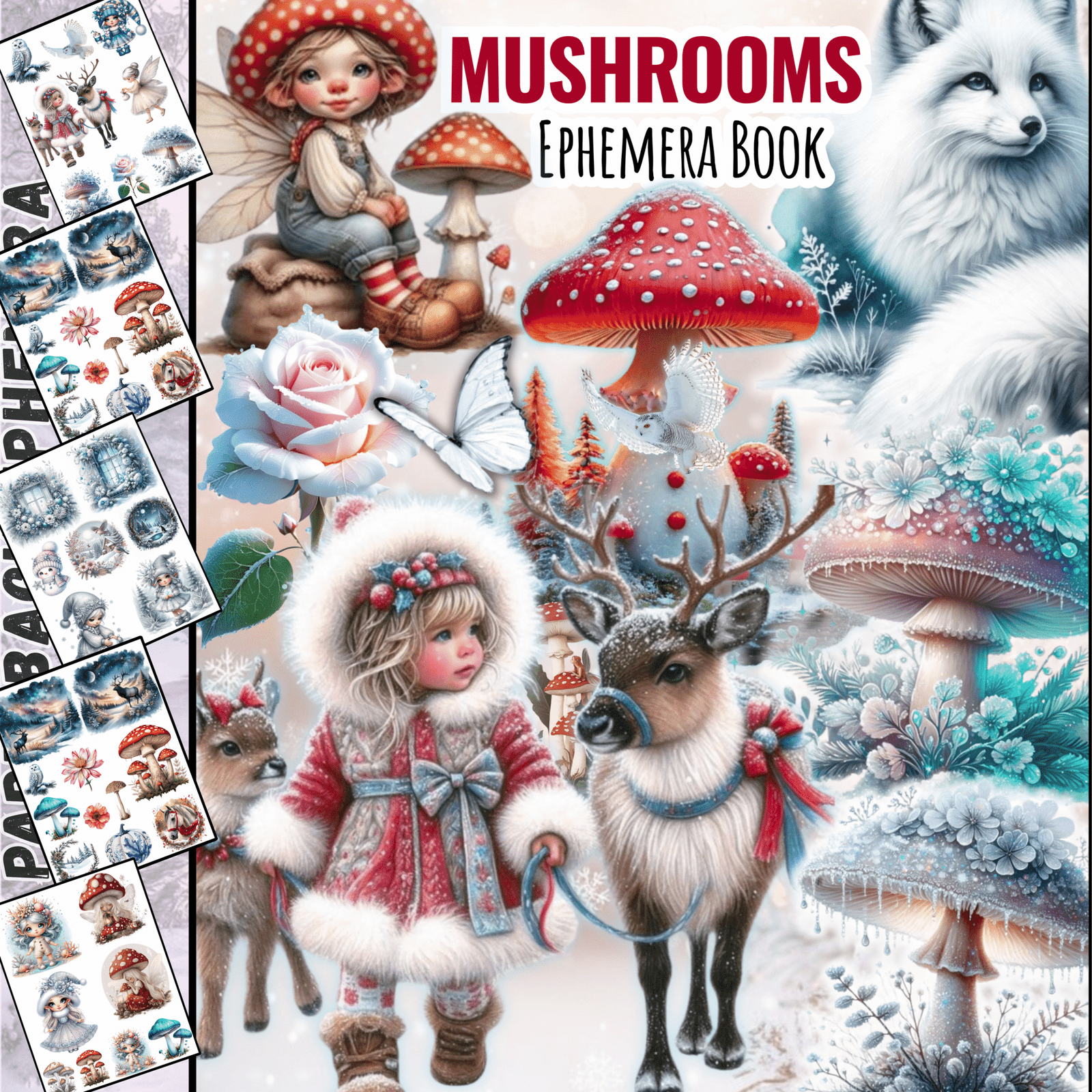 Mushrooms Ephemera For art Journaling ATC's & Card Making Botanical & Fungos EDITION