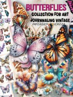 Vintage Butterfly Ephemera Collage Sheets