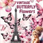 PHEMERA BUTTERFLY & FLOWERS VINTAGE COLLAGE And Cut Pages for Art Journaling