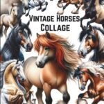 Cut Out and Collage Vintage Horses Ephemera Book