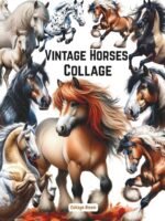 Cut Out and Collage Vintage Horses Ephemera Book
