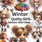 Cut Out and Collage Vintage Winter Quirky Girls Ephemera Book