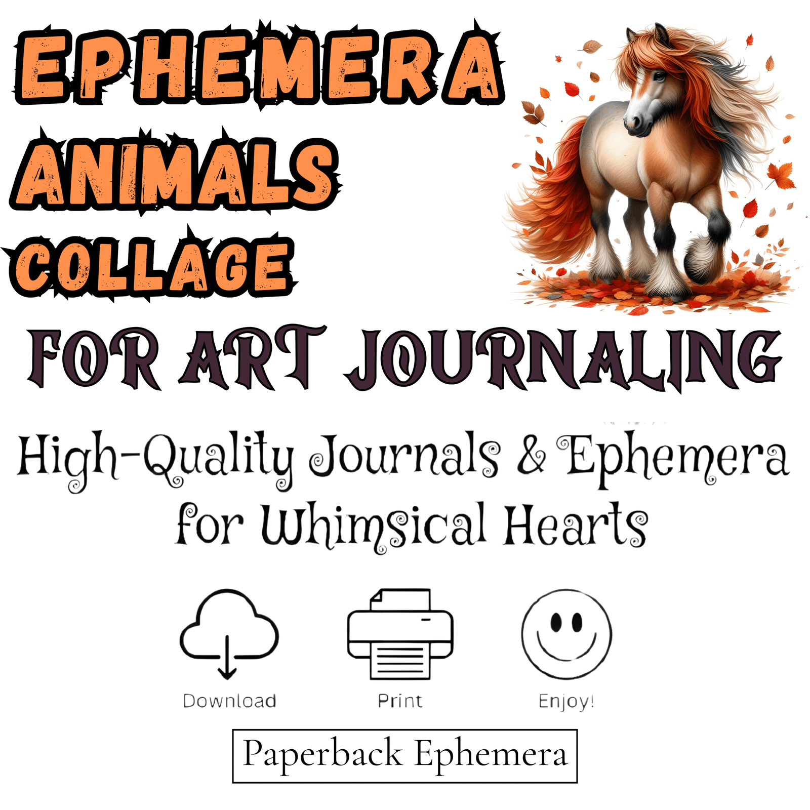 Vintage Autumn Animals Ephemera: Cozy Fall Collage Sheets (Digital Download)