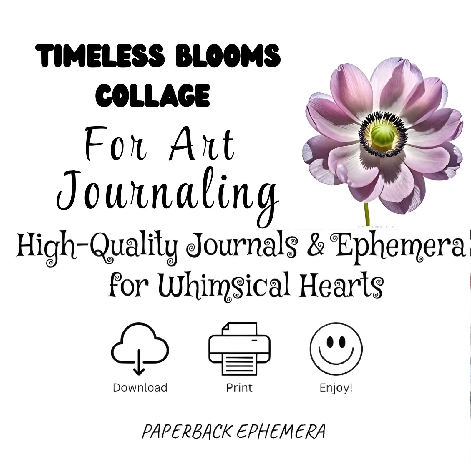 Vintage Floral Ephemera Collage Sheets: Botanical Journaling Printables (PDF Download)